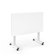 Poppin Irons Flip Top Training Table, 57 inch x 27 inch, Color White, White Frameand Legs, On Castors | Management Offices-2