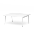 Poppin Series A - Scale Rectangular Conference Table 66 inch x 60 inch, Color White, White Frameand Legs | Management Offices-1