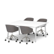 Poppin Series A - Scale Rectangular Conference Table 66 inch x 60 inch, Color White, White Frameand Legs | Management Offices-2
