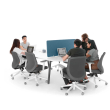 Poppin Series A - Scale Racetrack Conference Table 114 inch x 60 inch, Color White, Charcoal Frame and Legs | Corporate Offices-2