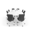 Poppin Series A - Scale Racetrack Conference Table 114 inch x 60 inch, Color White, White Frameand Legs | Management Offices-2