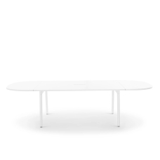 Poppin Series A - Scale Racetrack Conference Table 114 inch x 60 inch, Color White, White Frameand Legs | Management Offices