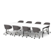 Poppin Series A - Scale Rectangular Conference Table 132 inch x 60 inch, Color White, Charcoal Frame and Legs | Corporate Workspaces-2