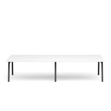 Poppin Series A - Scale Rectangular Conference Table 132 inch x 60 inch, Color White, Charcoal Frame and Legs | Corporate Workspaces