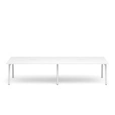 Poppin Series A - Scale Rectangular Conference Table 132 inch x 60 inch, Color White, White Frameand Legs | Management Offices