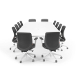 Poppin Series A - Scale Racetrack Conference Table 180 inch x 60 inch, Color White, Charcoal Frame and Legs | Corporate Workspaces-2