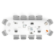 Poppin Series A - Scale Racetrack Conference Table 180 inch x 60 inch, Color White, Charcoal Frame and Legs | Corporate Workspaces-3