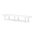 Poppin Series A - Scale Racetrack Conference Table 180 inch x 60 inch, Color White, White Frameand Legs | Management Offices-1