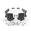 Poppin Series A - Scale Racetrack Conference Table 180 inch x 60 inch, Color White, White Frameand Legs | Management Offices-3