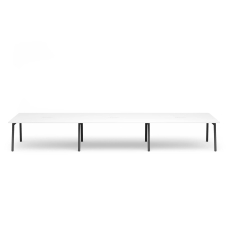 Poppin Series A - Scale Rectangular Conference Table 198 inch x 60 inch, Color White, Charcoal Frame and Legs | Corporate Workspaces