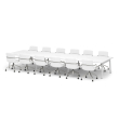 Poppin Series A - Scale Rectangular Conference Table 198 inch x 60 inch, Color White, White Frameand Legs | Management Offices-2