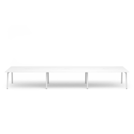 Poppin Series A - Scale Rectangular Conference Table 198 inch x 60 inch, Color White, White Frameand Legs | Management Offices