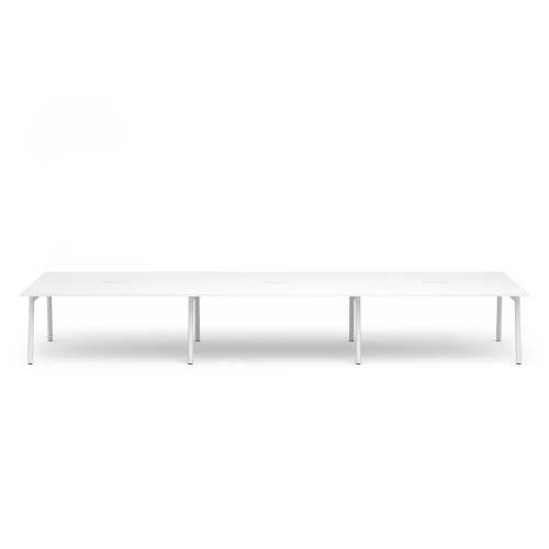 Poppin Series A - Scale Rectangular Conference Table 198 inch x 60 inch, Color White, White Frameand Legs | Management Offices