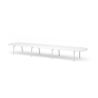 Poppin Series A - Scale Racetrack Conference Table 246 inch x 60 inch, Color White, White Frameand Legs | Management Offices-1