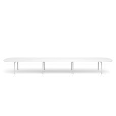 Poppin Series A - Scale Racetrack Conference Table 246 inch x 60 inch, Color White, White Frameand Legs | Management Offices