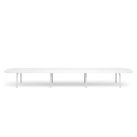 Poppin Series A - Scale Racetrack Conference Table 246 inch x 60 inch, Color White, White Frameand Legs | Management Offices