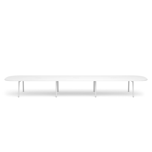 Poppin Series A - Scale Racetrack Conference Table 246 inch x 60 inch, Color White, White Frameand Legs | Management Offices