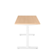 Poppin Series L 3S - Adjustable Height Desk, Color Natural Oak, White Frame and Legs | Home Office & Corporate Use-2