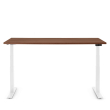 Poppin Series L 3S - Adjustable Height Desk, Color Walnut, White Frame and Legs | Office & Remote Work-1