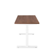 Poppin Series L 3S - Adjustable Height Desk, Color Walnut, White Frame and Legs | Office & Remote Work-2