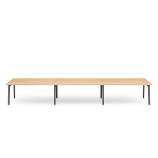 Poppin Series A - Scale Rectangular Conference Table 198 inch x 60 inch, Color Natural Oak, Charcoal Frame and Legs | Professional Use