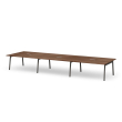 Poppin Series A - Scale Rectangular Conference Table 198 inch x 60 inch, Color Walnut, Charcoal Frame and Legs | Corporate Offices-1