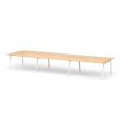 Poppin Series A - Scale Rectangular Conference Table 198 inch x 60 inch, Color Natural Oak, White Frame and Legs | Corporate Offices-1
