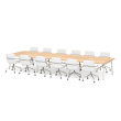 Poppin Series A - Scale Rectangular Conference Table 198 inch x 60 inch, Color Natural Oak, White Frame and Legs | Corporate Offices-2