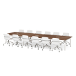 Poppin Series A - Scale Rectangular Conference Table 198 inch x 60 inch, Color Walnut, White Frame and Legs | Corporate Environments-2