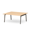 Poppin Series A - Scale Rectangular Conference Table 66 inch x 60 inch, Color Natural Oak, Charcoal Frame and Legs | Professional Use-1