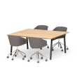 Poppin Series A - Scale Rectangular Conference Table 66 inch x 60 inch, Color Natural Oak, Charcoal Frame and Legs | Professional Use-2