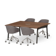 Poppin Series A - Scale Rectangular Conference Table 66 inch x 60 inch, Color Walnut, Charcoal Frame and Legs | Professional Workspace-2