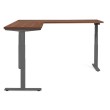 Poppin Series L 3S - Corner Desk, Left Handed, Walnut Oak on Charcoal Legs | Corporate Use-1