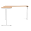 Poppin Series L 3S - Corner Desk, Left Handed, Color Natural Oak on White Legs | Home Office & Corporate Use-1