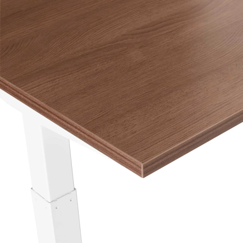 Poppin Series L 3S - Corner Desk, Left Handed, Walnut Oak on White Legs | Office & Remote Work-2