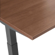 Poppin Series L 3S - Corner Desk, Right Handed, Walnut Oak on Charcoal Legs | Smooth Height Control-1