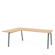 Poppin Series A - Corner Desk, Left Handed, Color Natural Oak on Charcoal Legs | Home Office & Small Spaces-1