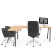 Poppin Series A - Corner Desk, Left Handed, Color Natural Oak on Charcoal Legs | Home Office & Small Spaces-2