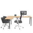 Poppin Series A - Corner Desk, Left Handed, Color Natural Oak on Charcoal Legs | Home Office & Small Spaces-3