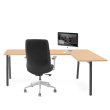 Poppin Series A - Corner Desk, Right Handed, Color Natural Oak on Charcoal Legs | Work & Study-2