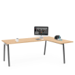 Poppin Series A - Corner Desk, Right Handed, Color Natural Oak on Charcoal Legs | Work & Study-3