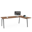 Poppin Series A - Corner Desk, Right Handed, Color Walnut on Charcoal Legs | Functional Work Surface-2