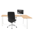Poppin Series A - Corner Desk, Right Handed, Color Natural Oak on White Legs | Home Office & Small Spaces-2