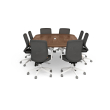 Poppin Series A - Scale Racetrack Conference Table 114 inch x 60 inch, Color Walnut, Charcoal Frame and Legs | Professional Workspace-1
