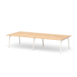 Poppin Series A - Scale Rectangular Conference Table 132 inch x 60 inch, Color Natural Oak, White Frame and Legs | Corporate Offices-1