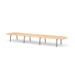 Poppin Series A - Scale Racetrack Conference Table 246 inch x 60 inch, Color Natural Oak, Charcoal Frame and Legs | Professional Use-1