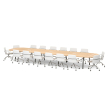 Poppin Series A - Scale Racetrack Conference Table 246 inch x 60 inch, Color Natural Oak, Charcoal Frame and Legs | Professional Use-2