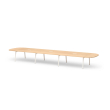 Poppin Series A - Scale Racetrack Conference Table 246 inch x 60 inch, Color Natural Oak, White Frame and Legs | Corporate Offices-1