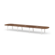 Poppin Series A - Scale Racetrack Conference Table 246 inch x 60 inch, Color Walnut, White Frame and Legs | Corporate Environments-1