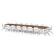 Poppin Series A - Scale Racetrack Conference Table 246 inch x 60 inch, Color Walnut, White Frame and Legs | Corporate Environments-2